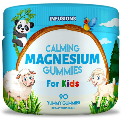 Calm Magnesium Gummies for Kids 90 Count Healthy Muscle Bone Energy Support Soft and Delicious Vegan Friendly Non-GMO